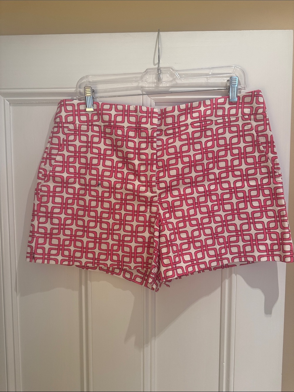 Trina Turk Pink Geometric Cotton Blend Shorts